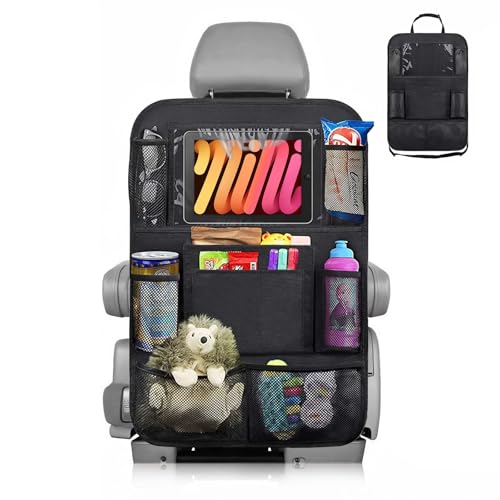 mauepersu Autositzschoner und Organizer,Wasserdicht und Pflegeleicht Oxford Tuch Autositz Organizer, Rücksitz Organizer mit Viel Stauraum,Wasserdichter Rücksitzschutz für Kinder