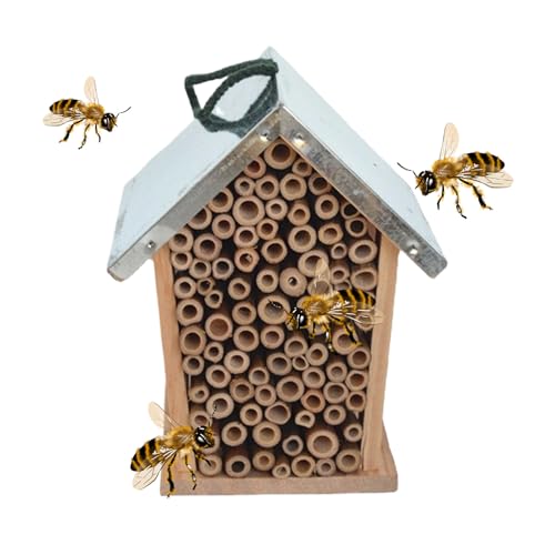 Holzhaus – Nistkasten für den Außenbereich, dekorativ, für Marienkäfer und Schnürsenkel | Lebensraum der natürlichen Insekten für Garten, Hinterhof, Landwirtschaftsdekoration, ökologischer Unterstand