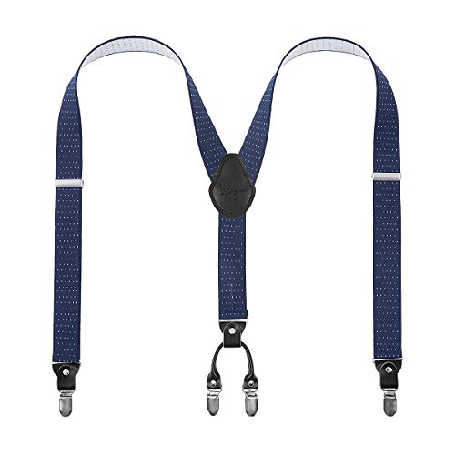 Lafayon Hosenträger Herren mit 4 Clips, Y-Back 3,5 cm Breit Hosenträger Heavy Duty Verstellbar und Elastisch mit Starken Metallclips