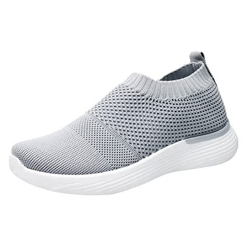 Damenschuhe, Netzsocken, lässig, vielseitig, Außenhandel, atmungsaktiv, lässig, Sportschuhe, Damen-Sneaker-Socken, grau, 5 UK 3X-Narrow