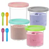 4er-Pack Creami Containern für Ninja Creami Eismaschine, Creami Tubs für NC301 NC300 NC299AMZ Eismaschine, Creami Zubehör Kompatibel mit Ninja creami Ice Cream Maker, BPA-frei, spülmaschinenfest