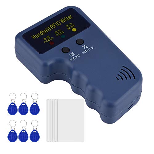 125 kHz RFID Reader Writer RFID-Kartenkopierer EM4100 EM410X Handheld-RFID-ID-Karten-Duplikator mit 6 ID-Karten und Tags für Community, Schule, Büro usw.