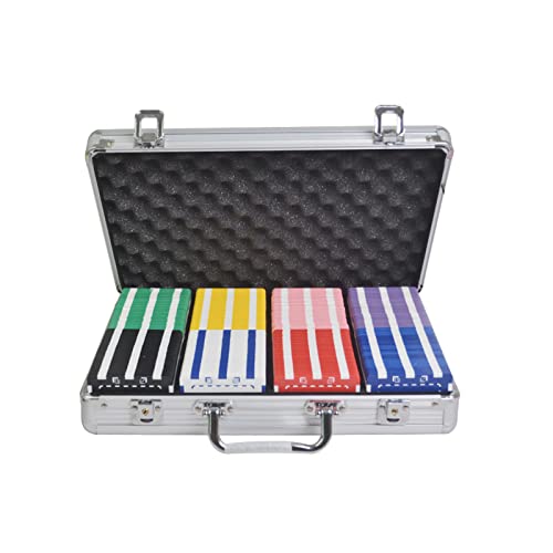 N/A Rechteckiges Pokerchip-Set - Pokerchips mit Aluminiumgehäuse, 32 Gramm Chips für den Kartenspielabend Blackjack Club,200pcs