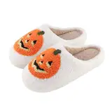 Hausschuhe Damen Herren Winter, Kuschel Plüsch Hausschuhe, Plüsch Pantoffeln Frauen, Warme Flauschige Hauspantoffeln für Halloween Weihnachten, Rutschfest Gefüttert Slippers Indoor Outdoor, 40/41EU