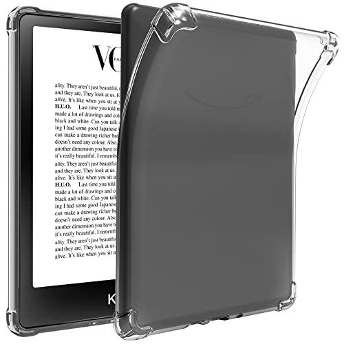 TQQ Hülle für 6,8 Zoll Kindle Paperwhite (11. Generation 2021) mit Signature Edition, Ultraweiche, Flexible, Transparente TPU-Haut-Schutz Case für Kindle Paperwhite 2024