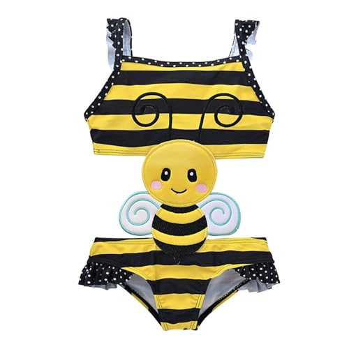 biJerou Mädchen Ice One Badeanzug Kinder Sommer Strand Tragen Badeanzug Badeanzug Baby (Yellow, 0-12 Months)