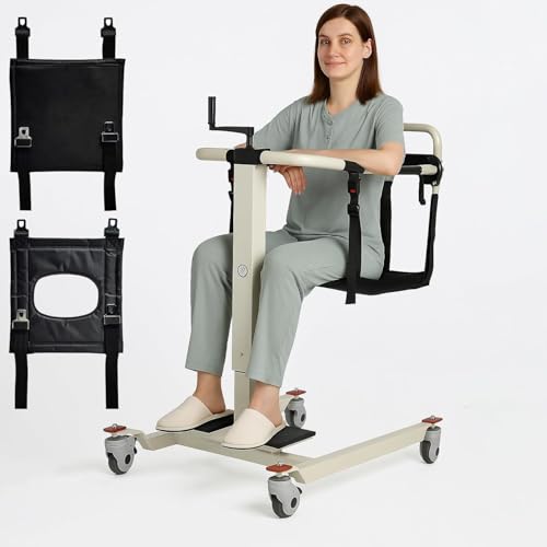 Patientenhebestuhl,Patientenlift für Zuhause,Patientenheber,Rollstuhl für Zuhause und Auto,tragbarer Patienten-Hebestuhl,Rollstuhl-Hebebühne für Zuhause,Sitz-Transferhilfe (Basic)