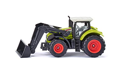 siku 1392, Claas Axion mit Frontlader, Metall/Kunststoff, Grün, Anhängerkupplung, Beweglicher Frontlader und Schaufel, Abnehmbare Kabine