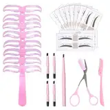 Augenbraue Schablone Set, Augenbrauen Shaper Kit, Wiederverwendbar Augenbrauen Schablone, Augenbrauen Schablone für Anfänger, für Frauen Mädchen Makeup Werkzeug