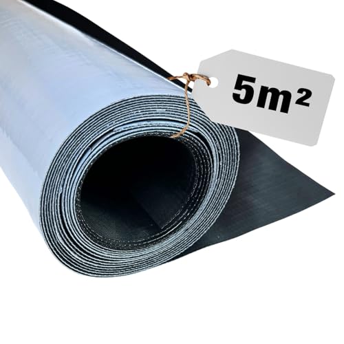 HSS EPDM Dachfolie Selbstklebend – 5m² KSK Dachbahn für Gartenhaus & Carport – UV Beständig & Wasserdicht – 1,3 mm Stark – 1 x 5 m – Schwarz