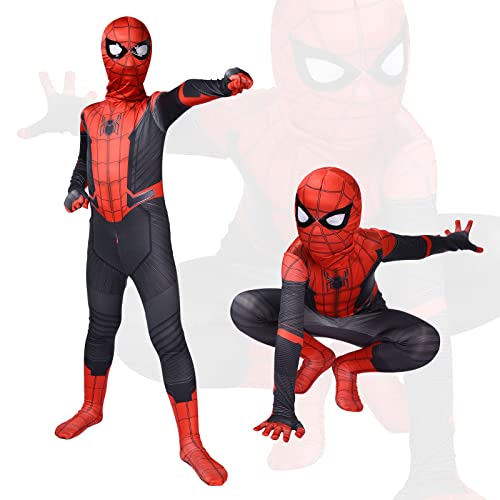 AOOWU Junge Mädchen Halloween Cosplay Kostüm, Superheld Kostüm Kinde 3D Anime Anzug Suit Bodysuit für Cosplay Karnevalsparty Party (120CM)