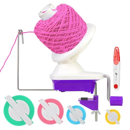 Garnkugelwickler, Webkugelwickler, Nadel-Bastelwickler, der Helfer für Strickbegeisterte, stabil mit Metallgriff und Tischklemme, mit 4 Größen und 1 PS-Schere