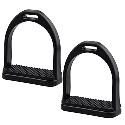 Winfred 2Pcs Steigbügel für Sattel Sicherheits Steigbügel mit Rutschfester Gummiauflage für den Pferdesport 9,6x9cm