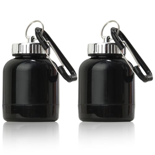 XPEX 2 Stück 100ml pulver portionierer Protein Pulver Behälter Pulver Behälter Protein Keychain Protein Pulver Aufbewahrung Trichter für Proteinpulver Mit Karabiner Geeignet für Fitnessbegeisterte