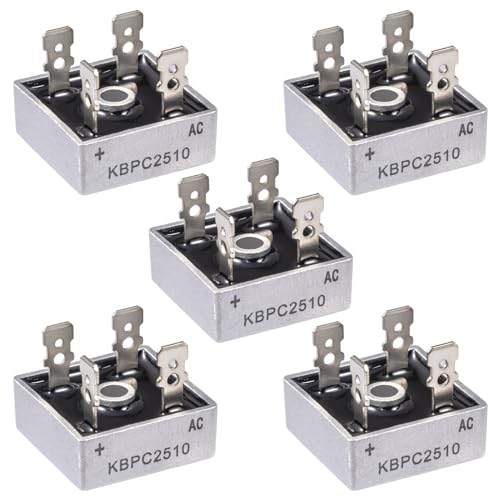 ALLECIN KBPC2510 Brückengleichrichter Diode 25A 1000V Brückengleichrichterdiode KBPC 2510 Bridge Rectifier Dioden Einphasen Vollwellen 25Ampere 1000Volt 4 Pin Durchgangsloch (Packung mit 5 Stück)