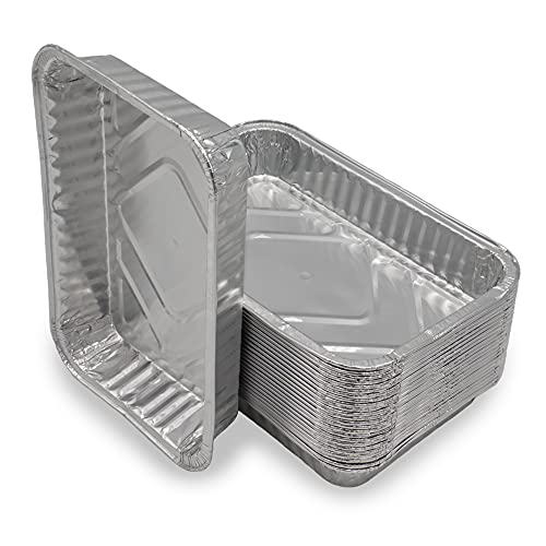 Mamatura Aluschalen | 25 Stück | Passend für Landmann Char-Broil Jamestown | 21 x 14 x 3 cm, 650 ml | Alu-Tropfschalen, Grillschalen