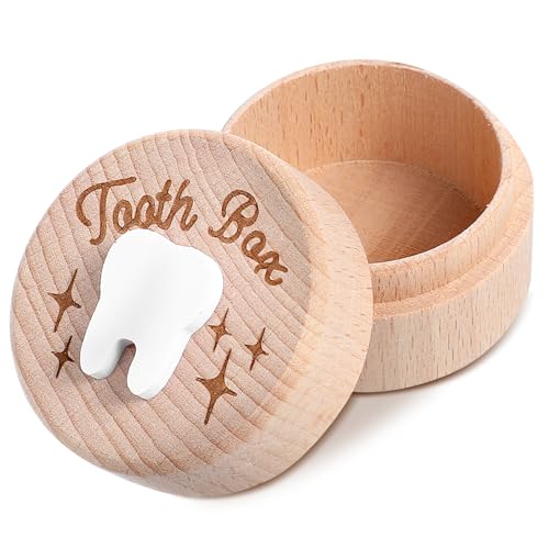 Gjinxi Zahnfee-Box mit 3D-Schnitzerei, Milchzahndose Kinder Zahndose für Milchzähne für Jungen Mädchen Souvenir Aufbewahrungsbox für Verlorene Zähne