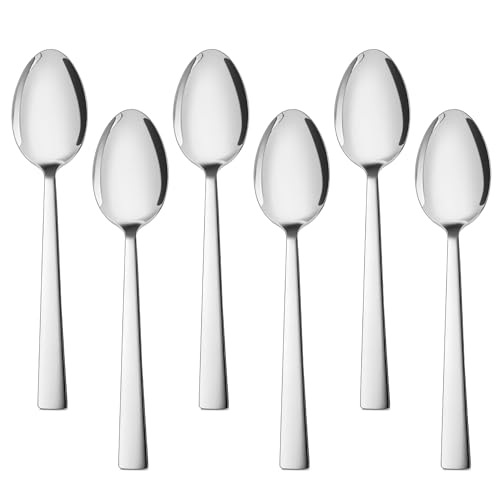 HaWare Esslöffel, Edelstahl Löffel 6er Set, 19,5cm Suppenlöffel Tafellöffel, Elegantes & Modernes Menülöffel Besteck Set für Zuhause/Restaurant/Party, Hochglanzpoliert & Spülmaschinenfest