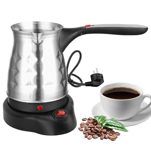 Elektrische Türkische Kaffeemaschine Mit Griff, 500ml Elektrische Kaffeekanne, Elektrische Kaffeemaschine, Türkische Kaffeekanne, Espressokocher Induktion,Türkische Kaffeemaschine Mit Edelstahl Reisen