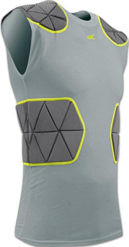 Champro Closeout Tri Flex Kompressionsshirt mit Kissensystem, grau, anthrazitfarbener Einsatz, XL (FJU6GRXL)