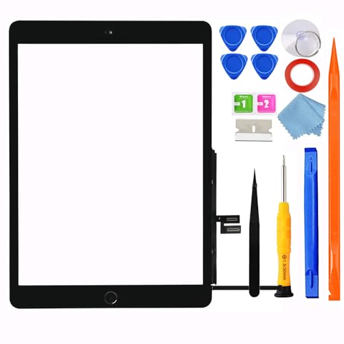 JPUNG Digitizer for iPad 7/iPad 8 Display Touchscreen Ersatz Bildschirm, 10.2 Inch 2019/2020, for 7. Gen/8. Gen A2197 A2198 A2200 A2270 A2428 A2429 A2430, mit Home-Button+Toolset