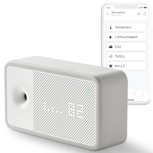 AWAIR Element - Luftqualität Messgerät - Innovatives CO2 Messgerät (Kohlendioxid Melder) - Monitor für Temperatur, Luftfeuchtigkeit, Feinstaub (PM 2,5) oder Chemikalien (VOC) - Raumluftsensor