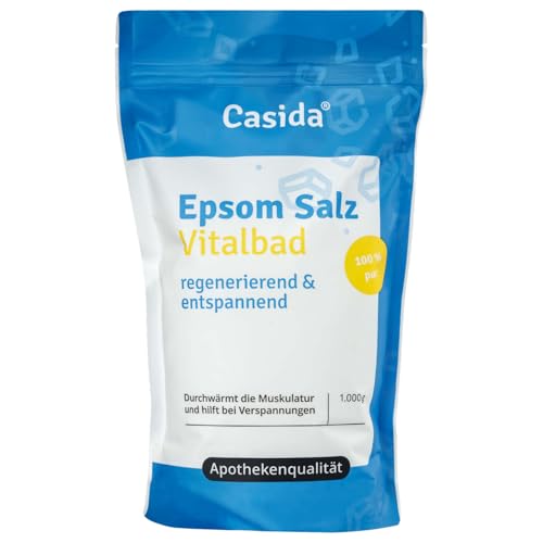 Epsom Salz Vitalbad - Magnesium zum Baden - 1000 g - Original Epsom Salz - Ideal für Voll- und Fußbäder - Epsom Salz aus der Apotheke
