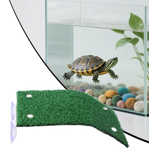 Schildkröten-Docks zum Korben, Schildkröten-Tank-Sonnenbereich, Schildkröten-Kletterrampe für Tank, Reptilienrampe, Simulation, Gras, Ruheland, Wohnzimmer