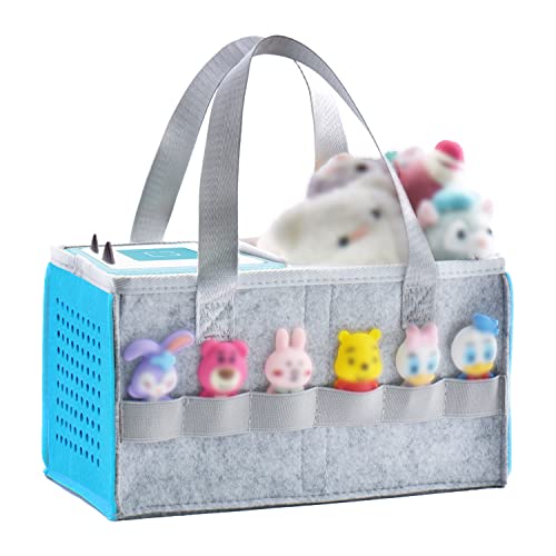 Tragetasche für Toniebox-Starterset und Zubehör, Filz-Organizer-Tasche für Tonies-Figur und Toniebox, Reise-Tonies-Tragetasche mit Griff für Toniebox & Zubehör (blau)