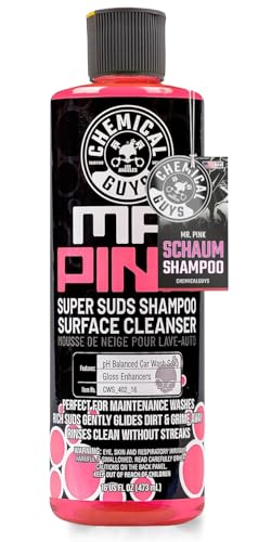 CHEMICAL GUYS® Mr. Pink Autoshampoo CWS40216 - Effektiver Auto Reiniger, schonend zu Versiegelungen, Entfernung hartnäckiger Verschmutzungen, Hochwertige Autopflege für alle Lackarten - 473ml