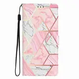 Handyhülle für Samsung Galaxy A32 4G Hülle,Flip Premium Lederhülle Wallet Tasche Case mit Kartenfach Schutzhülle Ledertasche Case für Samsung Galaxy A32 4G,Rosa Marmor