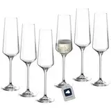 LEONARDO HOME Sektgläser PUCCINI (6er Set) • kratzfeste Sektgläser (280 ml) • Spülmaschinenfest & Langlebig • Zeitlose Champagnergläser für Zuhause & Restaurants • Prosecco-Glas Puccini • 069550