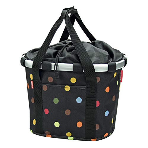 Asista Teile fürs Ra Asista Teile fürs Ra Rixen und Kaul Unisex Styrke foldekurv bikebasket Dots Klickfix Lenker klappkorb, Schwarz, 15 Liter EU