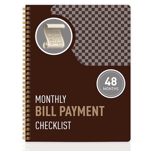 Checkliste für monatliche Rechnungszahlung – Rechnungs-Tracker-Notizbuch und Budgetplaner, Rechnungs-Organizer und Ausgaben-Tracker für persönliche Finanzbudgetierung, 20,3 x 25,4 cm, Braun