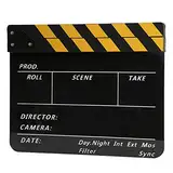 Zunate Acryl Director Clapboard, 30x25CM professionelle Filmfilm Action Clapper Board mit Magnetstift(Schwarz Gelb)