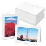 48 Foto-Passepartout-Karten und Umschläge, Weiße Bilderrahmenkarten für 10,2 x 15,2 cm-Fotos