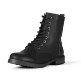 Amazon Essentials Damen Kampfstiefel Mit Schnürung, Schwarz, 41 EU