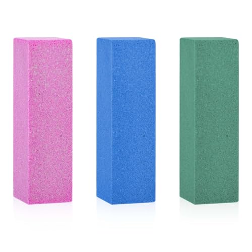lasuroa 3 Stück Gummi Schleifstein, Snowboard-Gummistein Kantenschleifstein aus Gummi Weiche Harte Steine Ski-Tuning-Ausrüstung zum Entfernen von Rost und Graten (Pink, Grün, Blau)