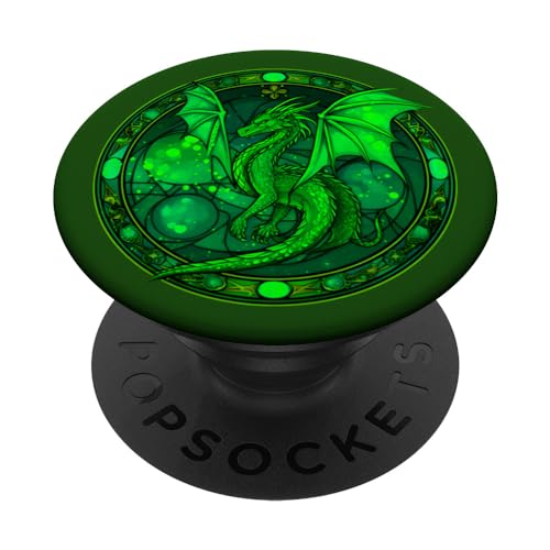 Buntglas-Drache PopSockets mit austauschbarem PopGrip