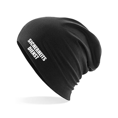 Huuraa Beanie Sicherheitsdienst Schriftzug Unisex Mütze Größe Black für Jede Security Geschenk Idee für Freunde und Familie