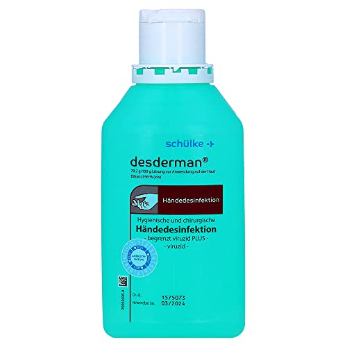 Schülke Desderman® 500ml Händedesinfektionsmittel | Desinfektionsmittel zur Anwendung auf der Haut| optimale Hautverträglichkeit | rückfettend