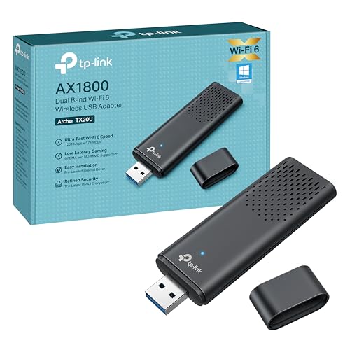 TP-Link Archer TX20U WLAN Stick Für PC, ???? ? AX1800 Dual Band, nur Kompatibel mit Windows 11/10, USB 3.0, MU-MIMO, OFDMA, WPA3-Verschlüsselung