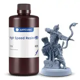 Anycubic High Speed Resin 2.0, 3D Drucker Harz mit 50% geringerer Viskosität, 170mm/h Geschwindigkeit, Bruchfest & Geruchsarm für Photon Mono M7 Pro, Grau 1000g
