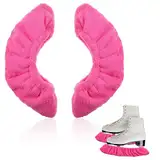Prasacco 2 Stück/1 Paar Kufenschoner für Schlittschuhe, Elastische Schlittschuhe Kufenschoner 25 x 8,5 cm Faser Schutzhülle für Kinder Hockeyschlittschuhe und Eiskunstlaufschuhe (Rosarot, Größe L)