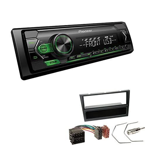 Pioneer MVH-S120UBG 1-DIN Autoradio mit grüner Beleuchtung und USB kompatibel mit Android-Smartphones inkl. Einbauset passend für Opel Corsa C 2000-2004 schwarz