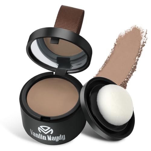 Ansatzpuder für Männer und Frauen, Haarverdichtungs Ansatzpuder, Schnell Abdeckender Wurzel-Concealer mit Haarkreide, Haaransatz-Shading-Concealer-Puder zum Auffüllen von Dünnem Haare (Hellbraun)
