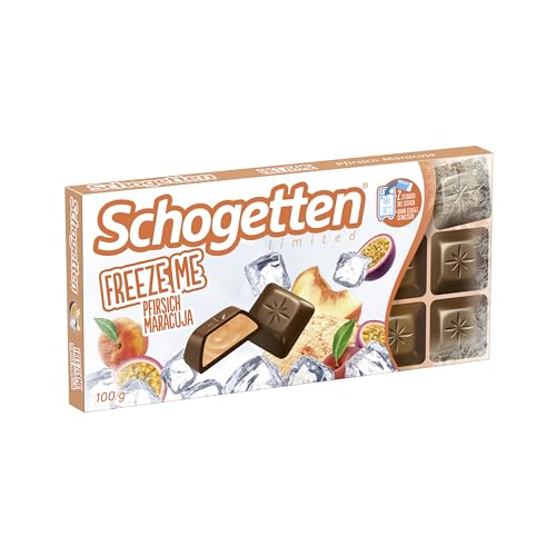 Schogetten Freeze Me Pfirsich Maracuja | Limited Edition | Einfrieren und eiskalt genießen | 100 g Schokoladen-Tafel