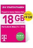 Telekom MagentaMobil Prepaid XL SIM-Karte ohne Vertragsbindung, 5G inkl. I 27 GB & Allnet Flat (Min, SMS) in alle dt. Netze + EU-Roaming I Surfen mit 5G/ LTE Max & Hotspot Flat I 25 EUR Startguthaben