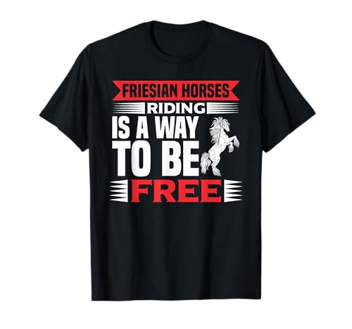 Friesisches Pferd Friesen Reiter Pferdesportler T-Shirt