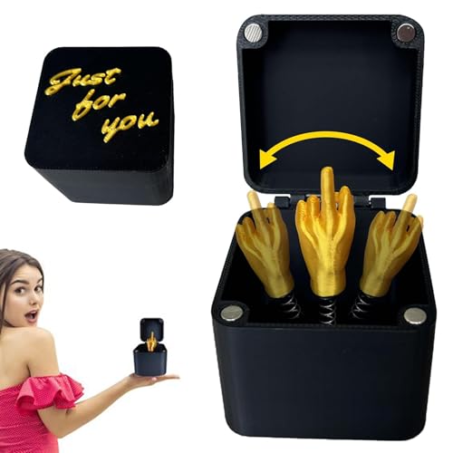 Mittelfinger Box, Mittelfinger in Der Box Surprise Gift Box, Mittelfinger Prank Geschenk für Erwachsene Büro und Wohnkultur Fun Prank Gift, Christmas Spoof Hand Prank Pop up Gift with Box for Adults